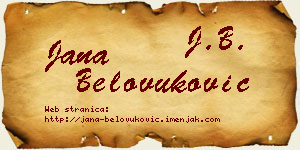 Jana Belovuković vizit kartica